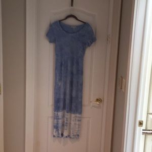 Tie Dye Blue Summer Maxi Dress